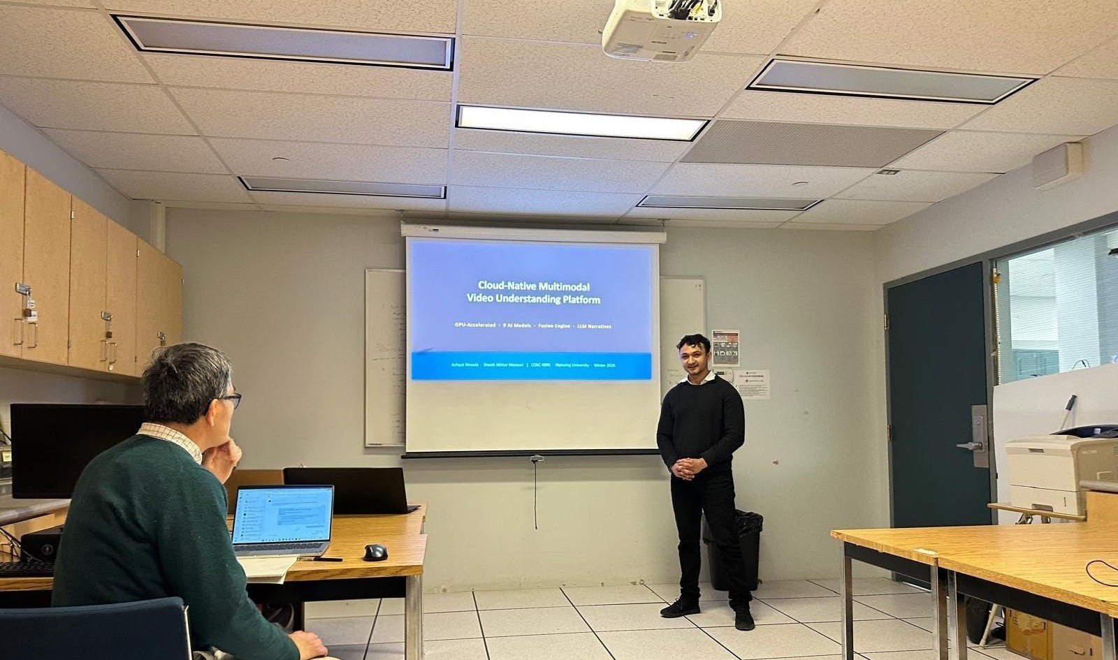 Achyut Niroula presenting